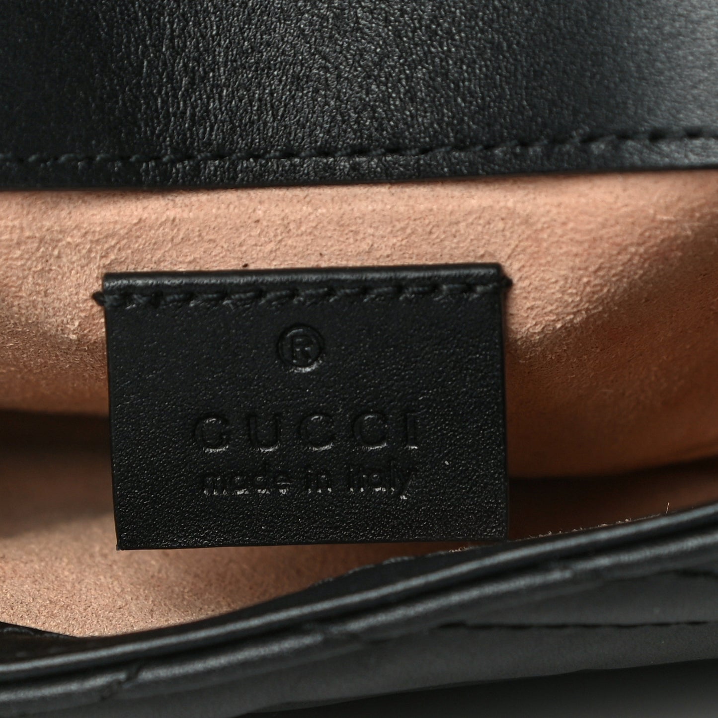 Calfskin Matelasse Super Mini GG Marmont Shoulder Bag Black