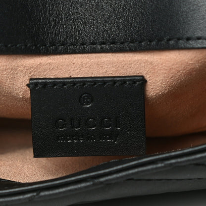 Gucci Calfskin Matelasse Super Mini GG Marmont Shoulder Bag Black 6 of 17