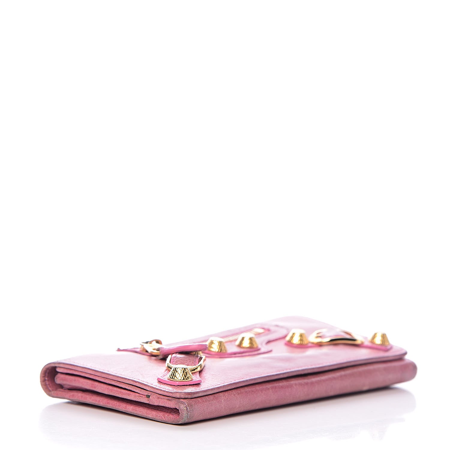 Balenciaga Agneau Giant 12 Gold Hardware Money Wallet Pink 4 of 18
