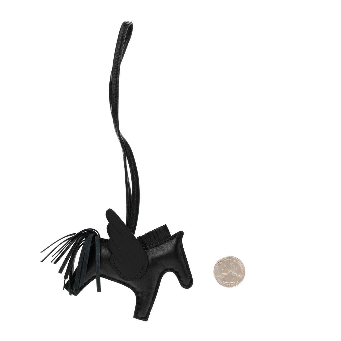 Milo Lambskin Grigri Rodeo Pegase Horse Bag Charm PM So Black