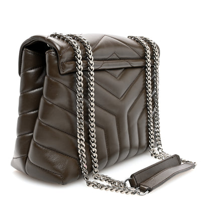 Saint Laurent Calfskin Y Quilted Monogram Small Loulou Chain Satchel Taupe 2 of 9
