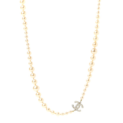 Chanel Graduated Pearl CC Long Necklace Gold 1 of 6