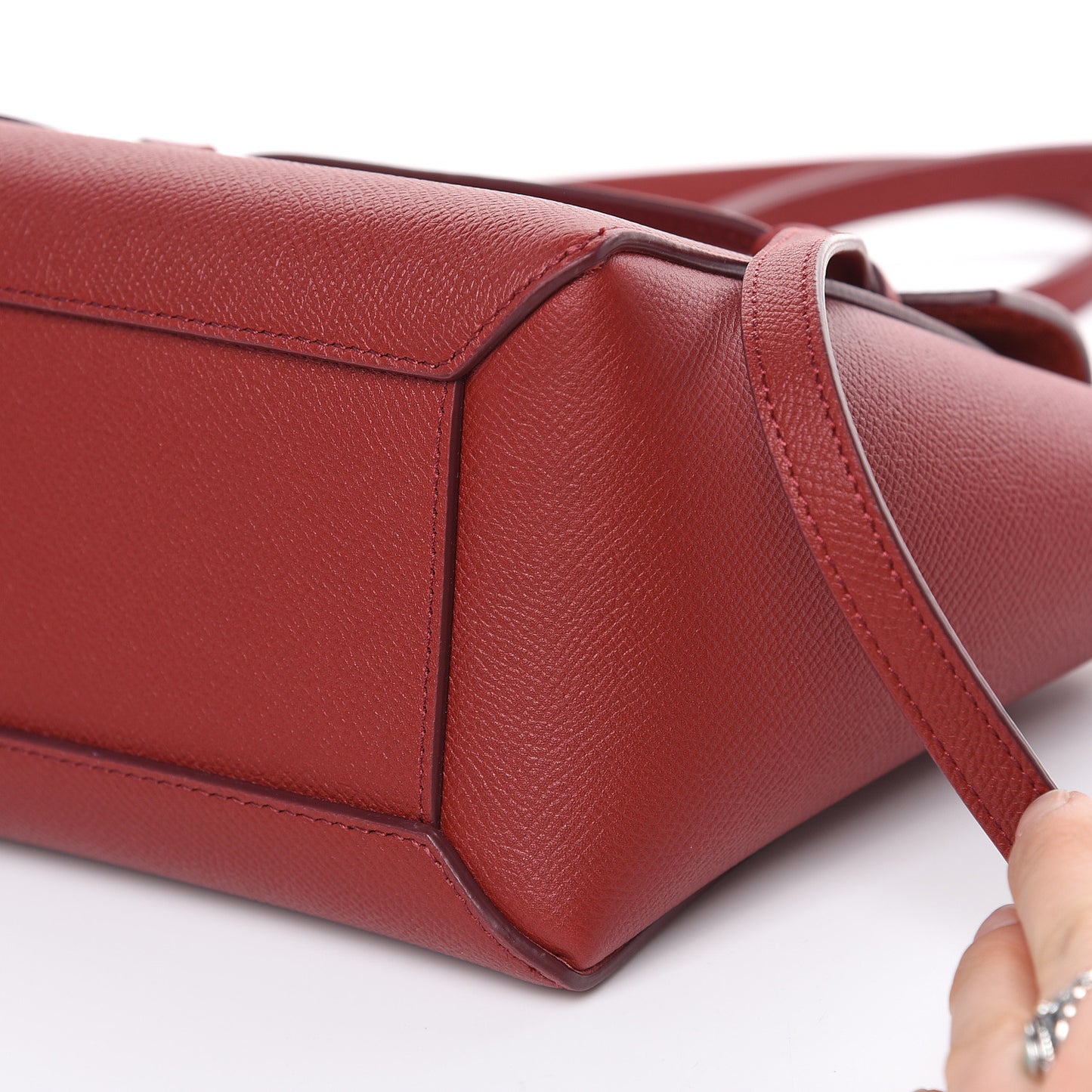 Grained Calfskin Nano Belt Bag Ruby