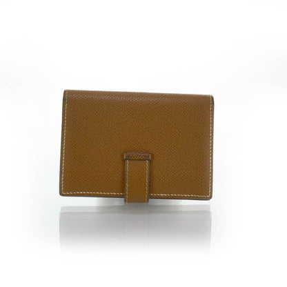 Hermes Veau Epsom Bearn Card Case Gold 2 of 5