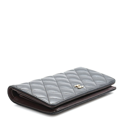 Chanel Lambskin Quilted Yen Wallet Black 4 of 8
