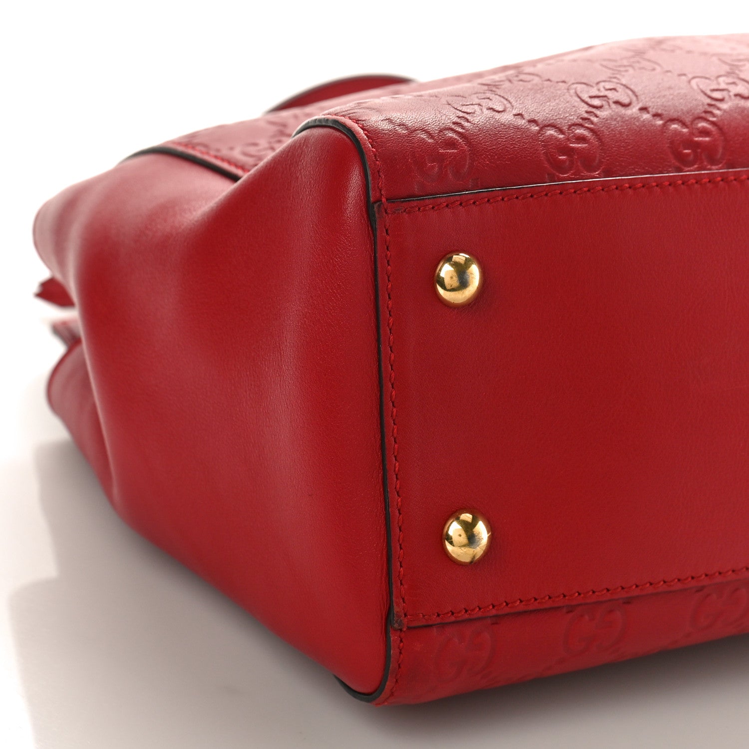 Gucci Guccissima Signature Medium Shoulder Tote Bag Red 8 of 9