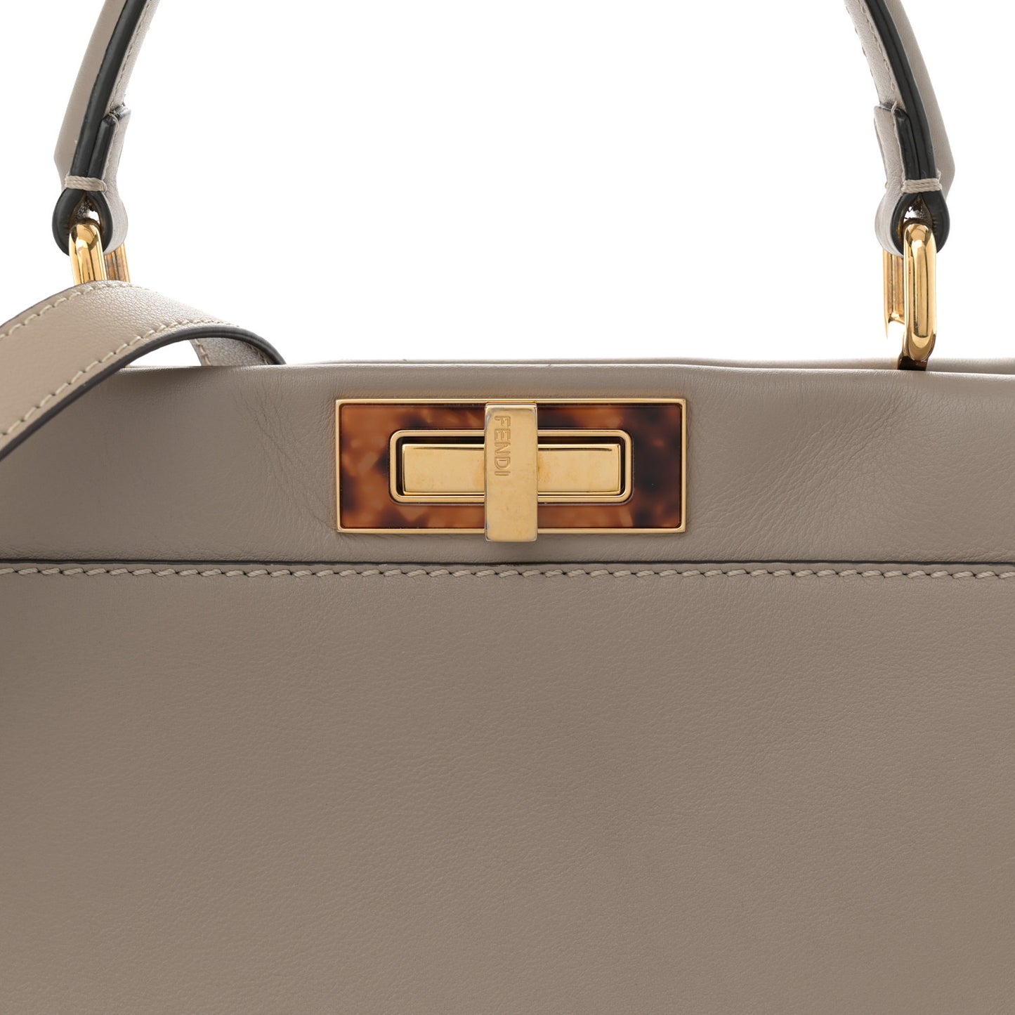 Vitello Seta Plexiglass Tortoise Medium Peekaboo Iconic Satchel Tortora