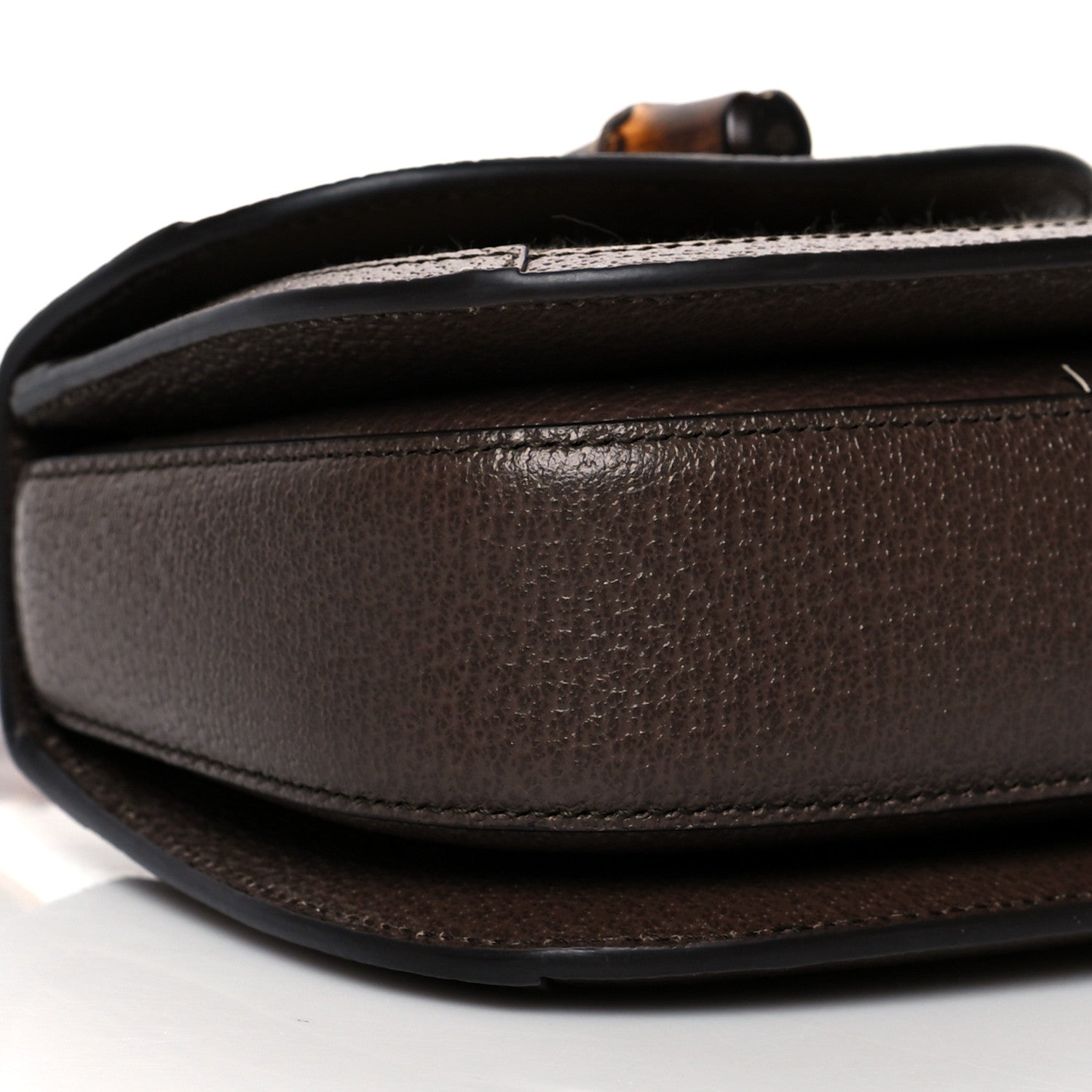 Gucci Monogram Jumbo GG Textured Dollar Calfskin Web Mini Bamboo 1947 Top Handle Bag Camel Ebony New Acero 9 of 10