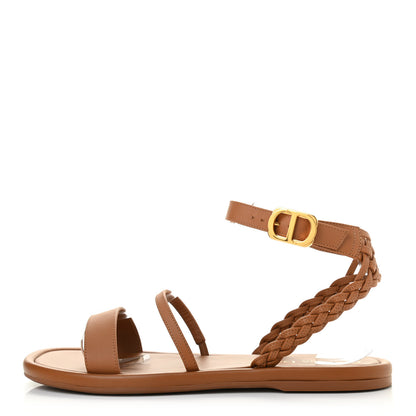 Christian Dior Calfskin Egee Sandals 38 Golden Saddle 1 of 13