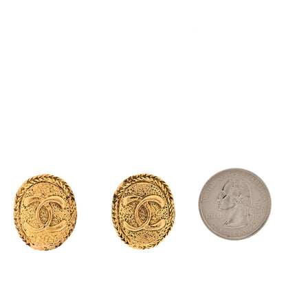 Chanel Metal CC Clip On Earrings Gold 2 of 4