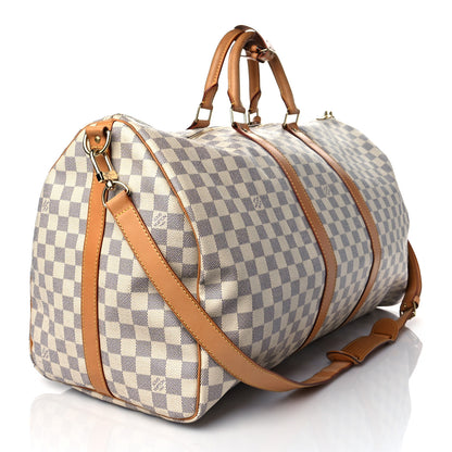 Louis Vuitton Damier Azur Keepall Bandouliere 55 3 of 17