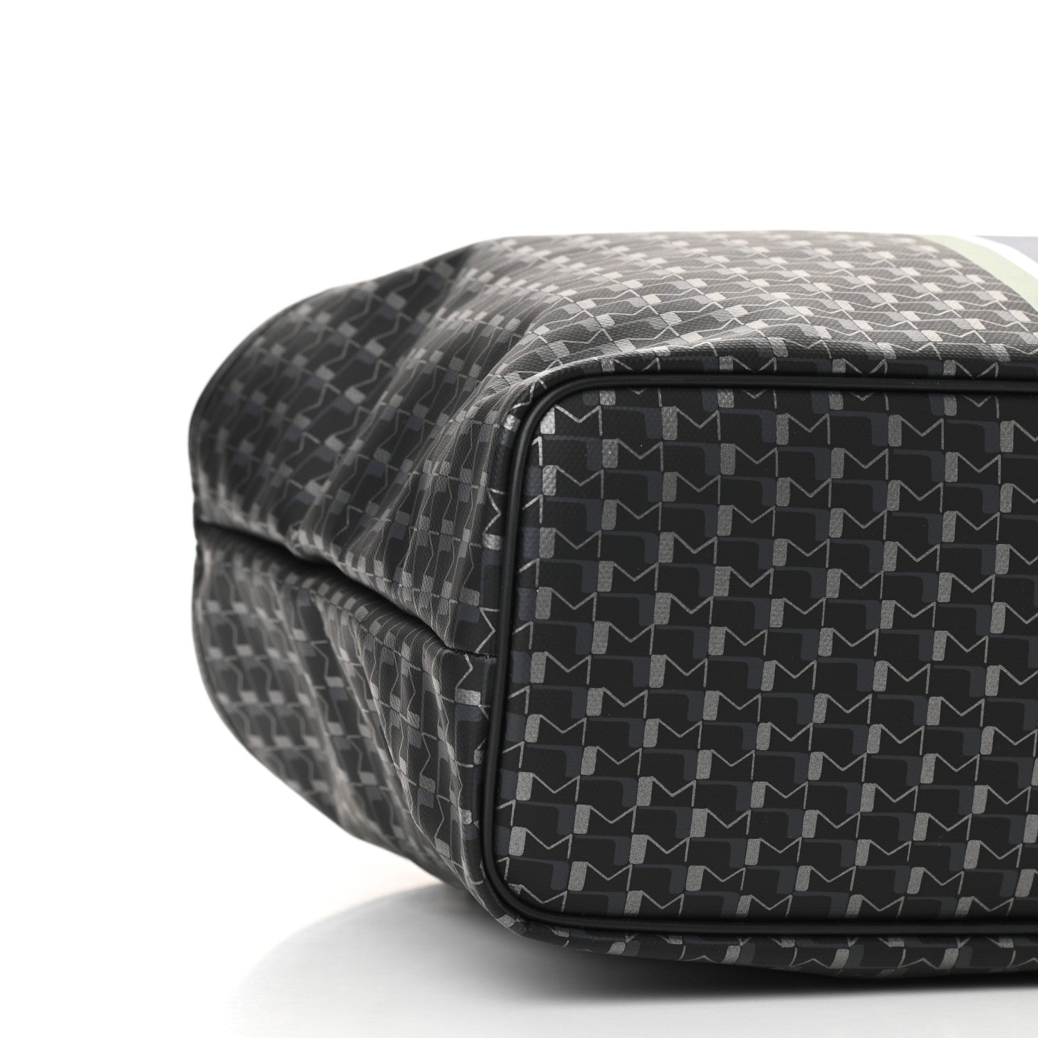 Moynat Grained Calfskin Canvas 1920 Oh! Tote Ruban MM Carbon Silver 11 of 12
