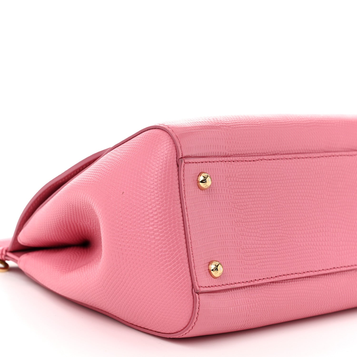 Dolce & Gabbana Iguana Calfskin Embossed Medium Miss Sicily Satchel Pink 10 of 11
