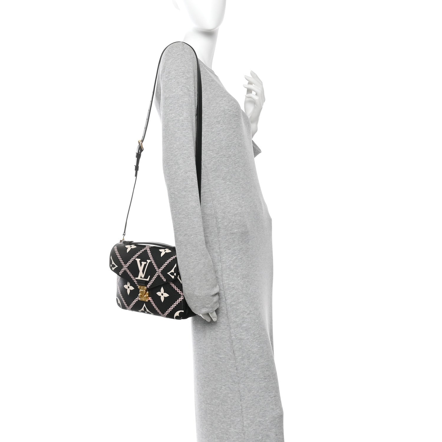 Louis Vuitton Empreinte Monogram Giant Broderies Pochette Metis Black 2 of 9