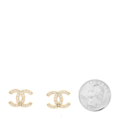 Chanel Crystal Large CC Earrings Gold 2 of 4