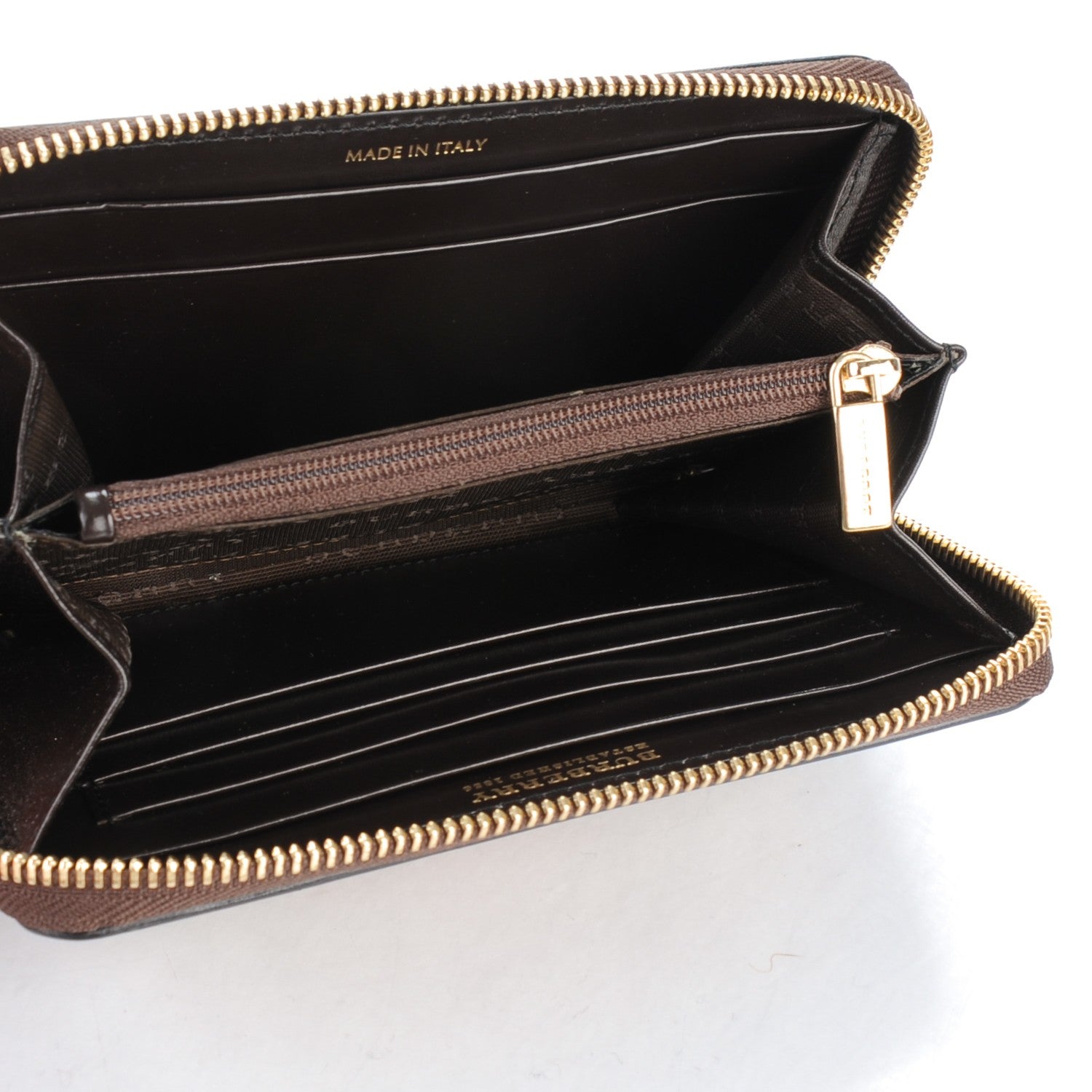 Burberry Haymarket Check Ziggy Zip Around Wallet Chocolate 5 of 8