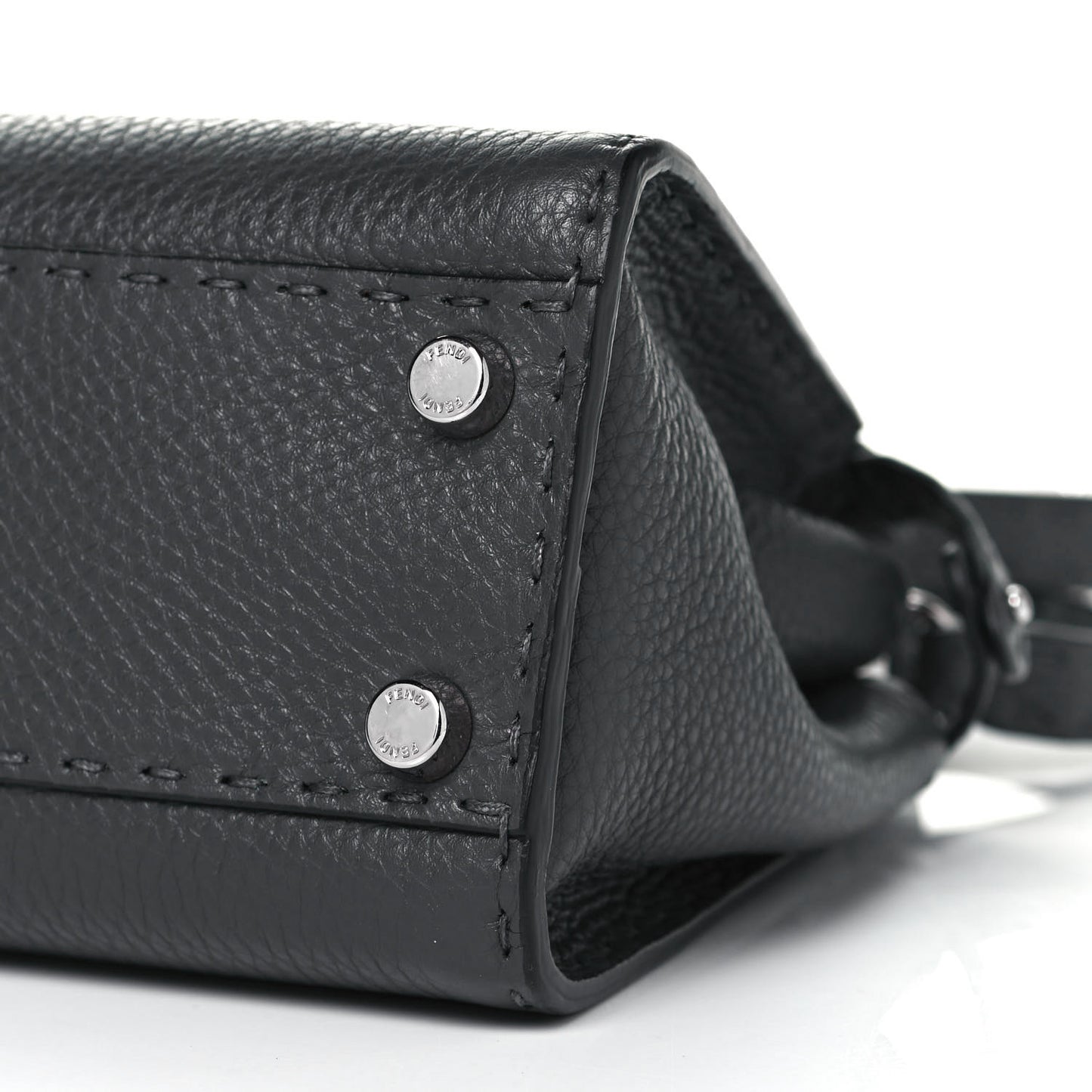 Cuoio Romano Selleria Bi-Color Mini Peekaboo Iconic Satchel Asfalto Latte