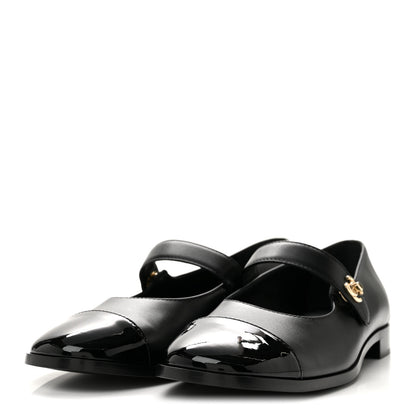 Chanel Calfskin Patent Mary Janes Flats 41 Black 4 of 11