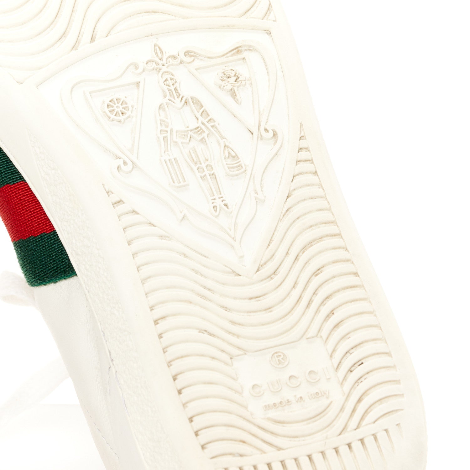 Gucci Calfskin Web Pearl Studded Womens Ace Sneakers 35 White 7 of 9