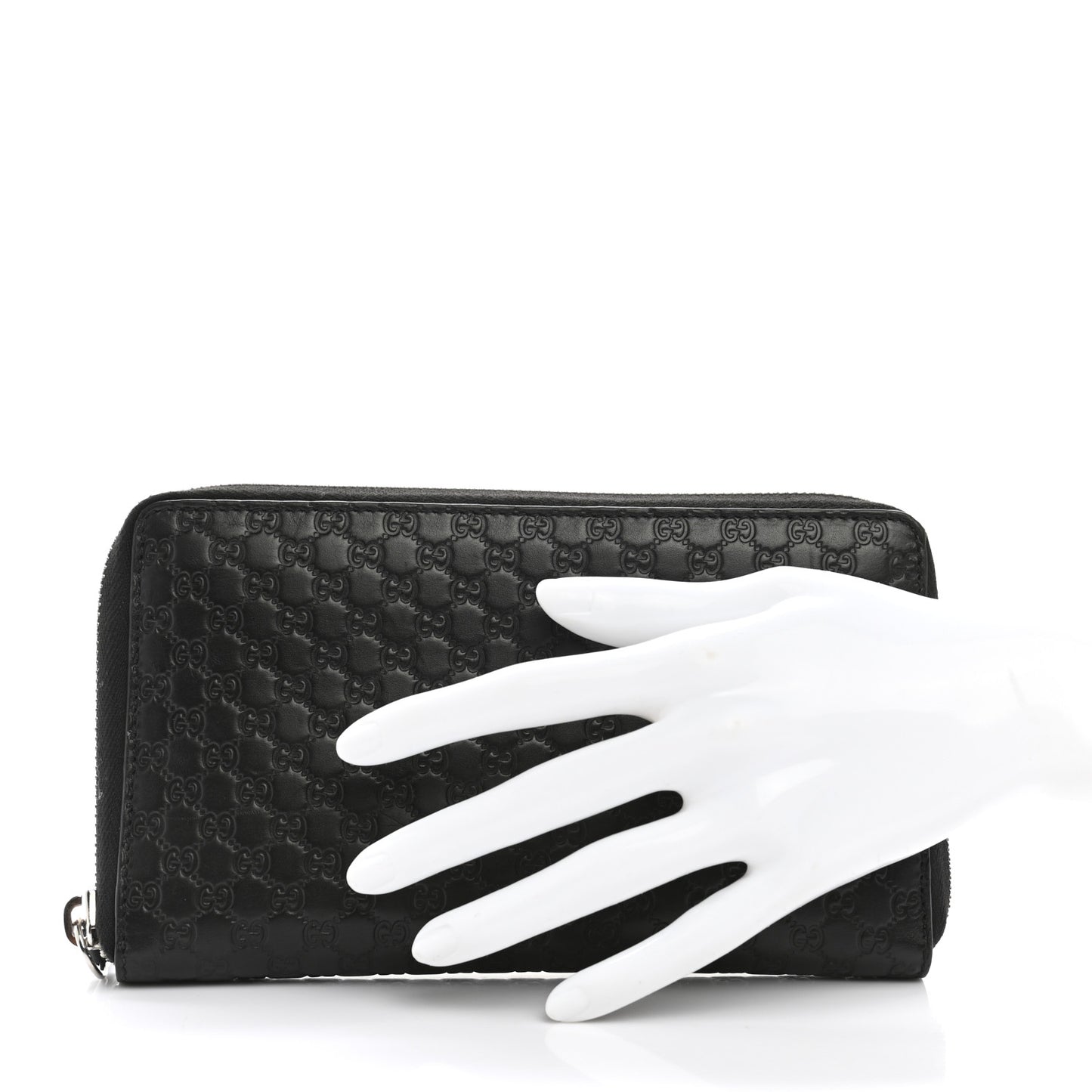 Microguccissima Large Zip Around Organizer Wallet Black