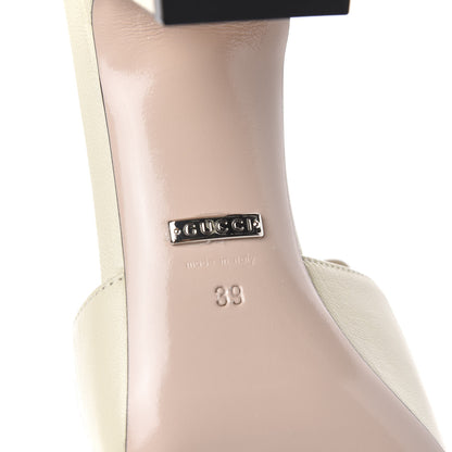 Gucci Malaga Kid Crystal Square G Madelyn Mules 39 Vintage White 6 of 7