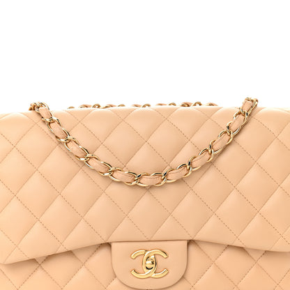 Chanel Lambskin Quilted Jumbo Single Flap Beige Clair 8 of 11