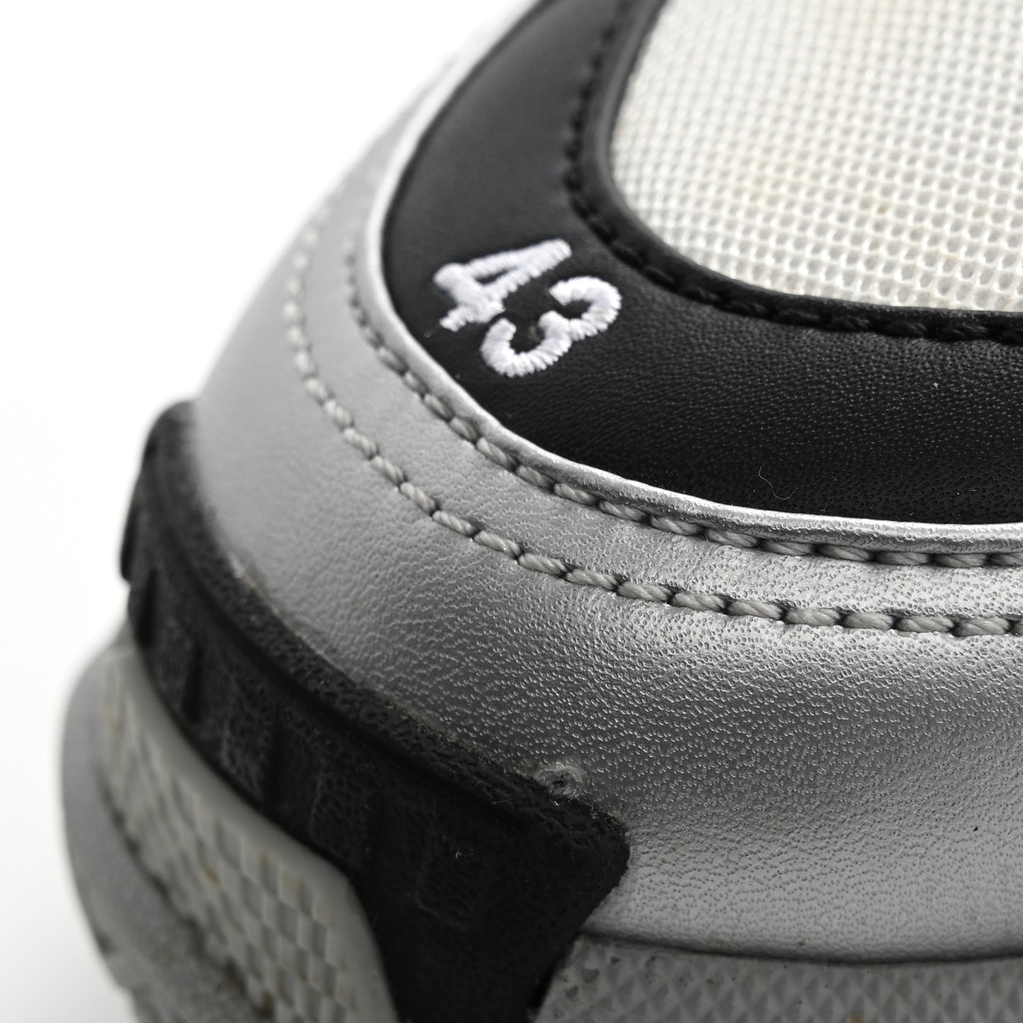 Metallic Fabric Mesh Mens Triple S Sneakers 10 Grey Dark Grey Black