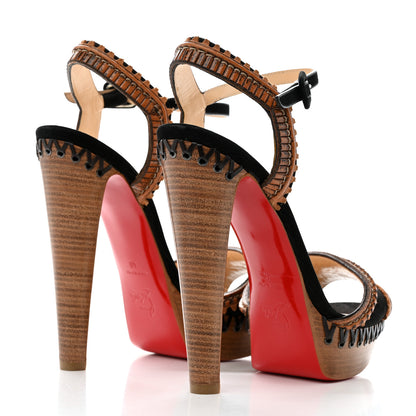 Christian Louboutin Suede Calfskin Trepi 140 Platform Sandals 40 Black 4 of 7