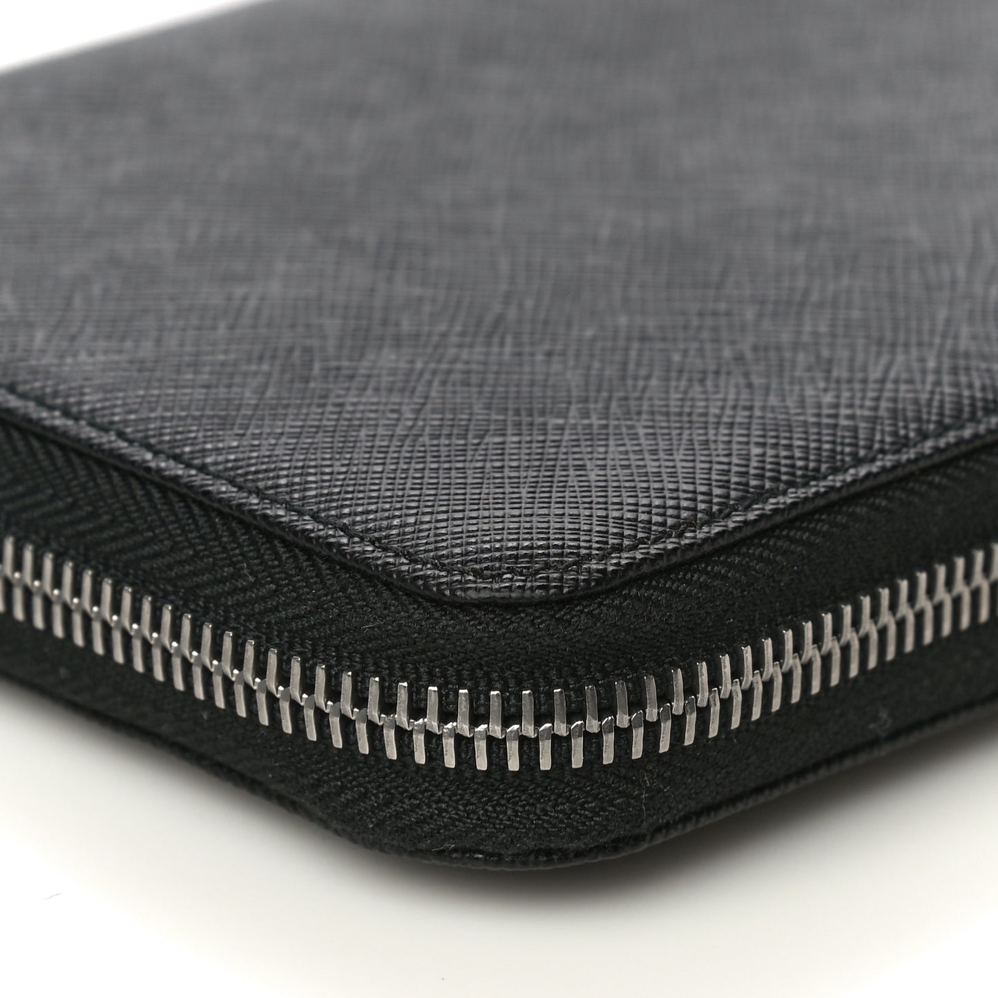 Saffiano Large Zip Around Travel Wallet Black