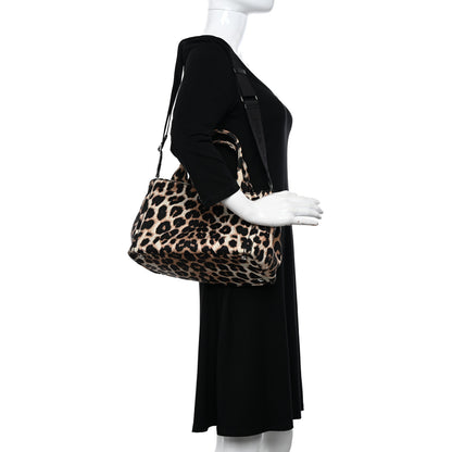 Prada Canapa Stampada Leopard Small Tote Avorio 2 of 9