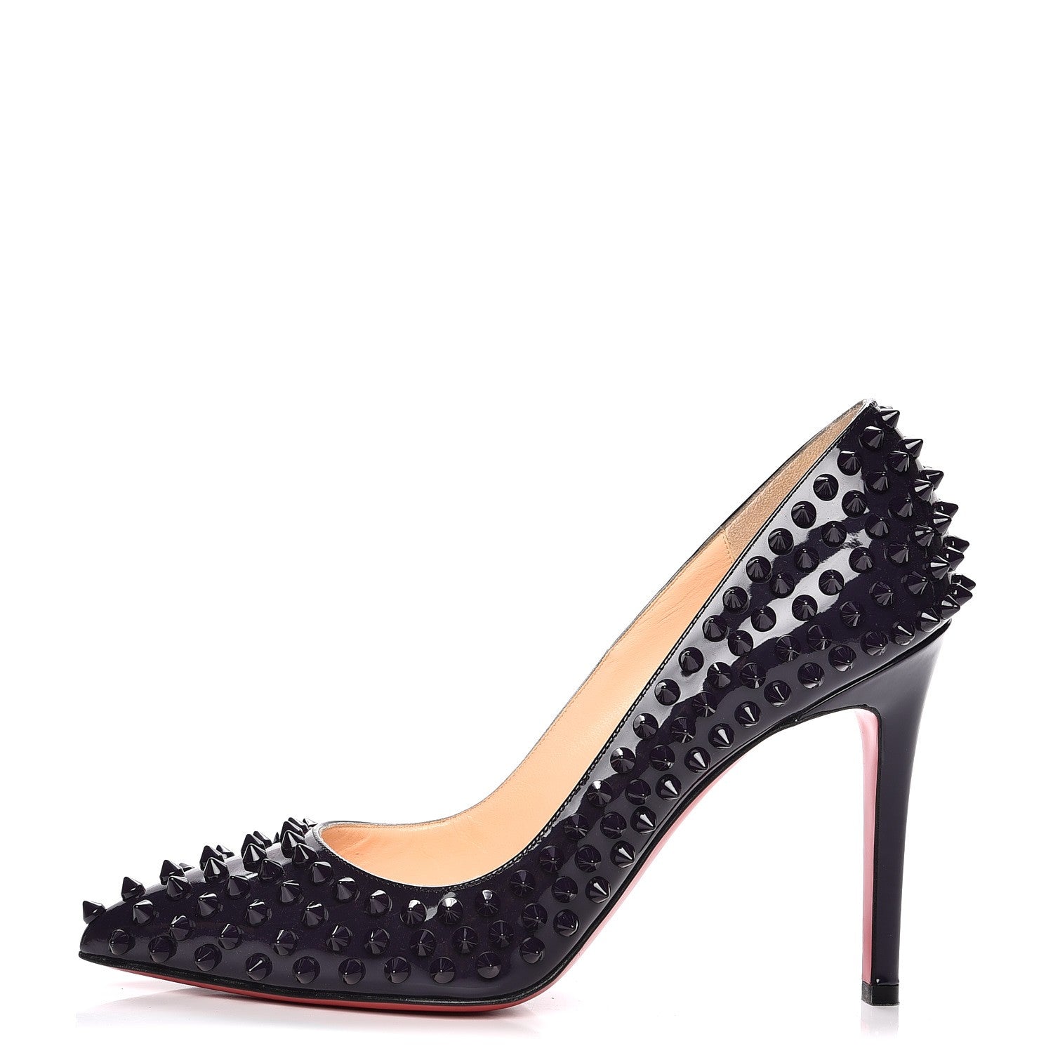 Christian Louboutin Patent Pigalle Spikes 100 Pumps 37.5 Iris 1 of 9