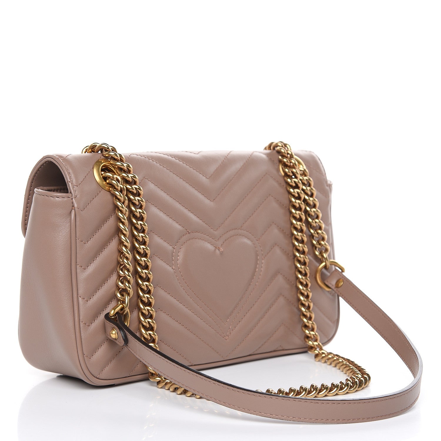 Gucci Calfskin Matelasse Small GG Marmont Shoulder Bag Porcelain Rose 3 of 10