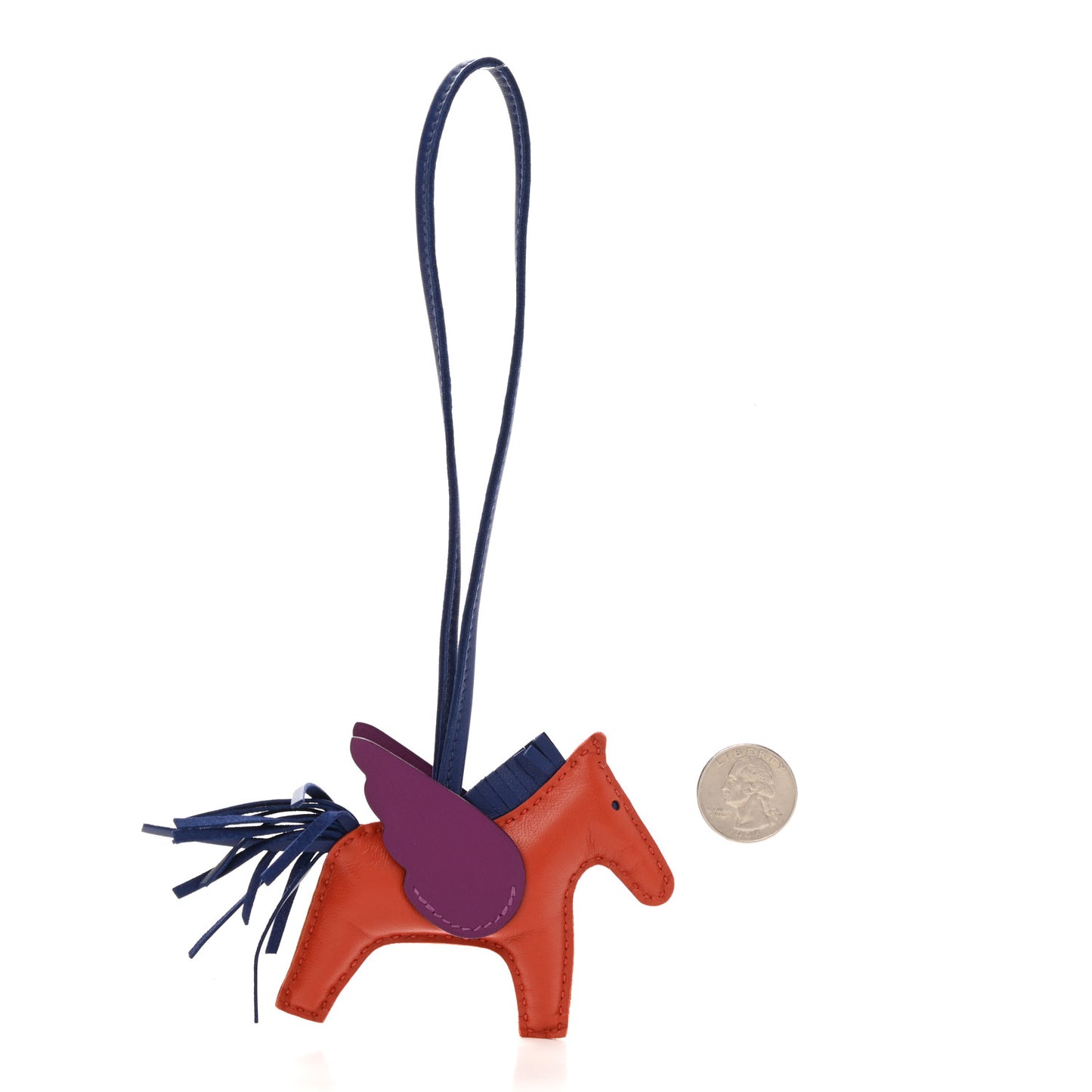 Milo Lambskin Grigri Rodeo Pegase Horse Bag Charm PM Cornaline Bleu Saphir Anemone