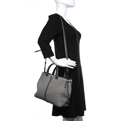 Bottega Veneta Cervo Deerskin Braided Tote Dark Cement New Steel 2 of 9