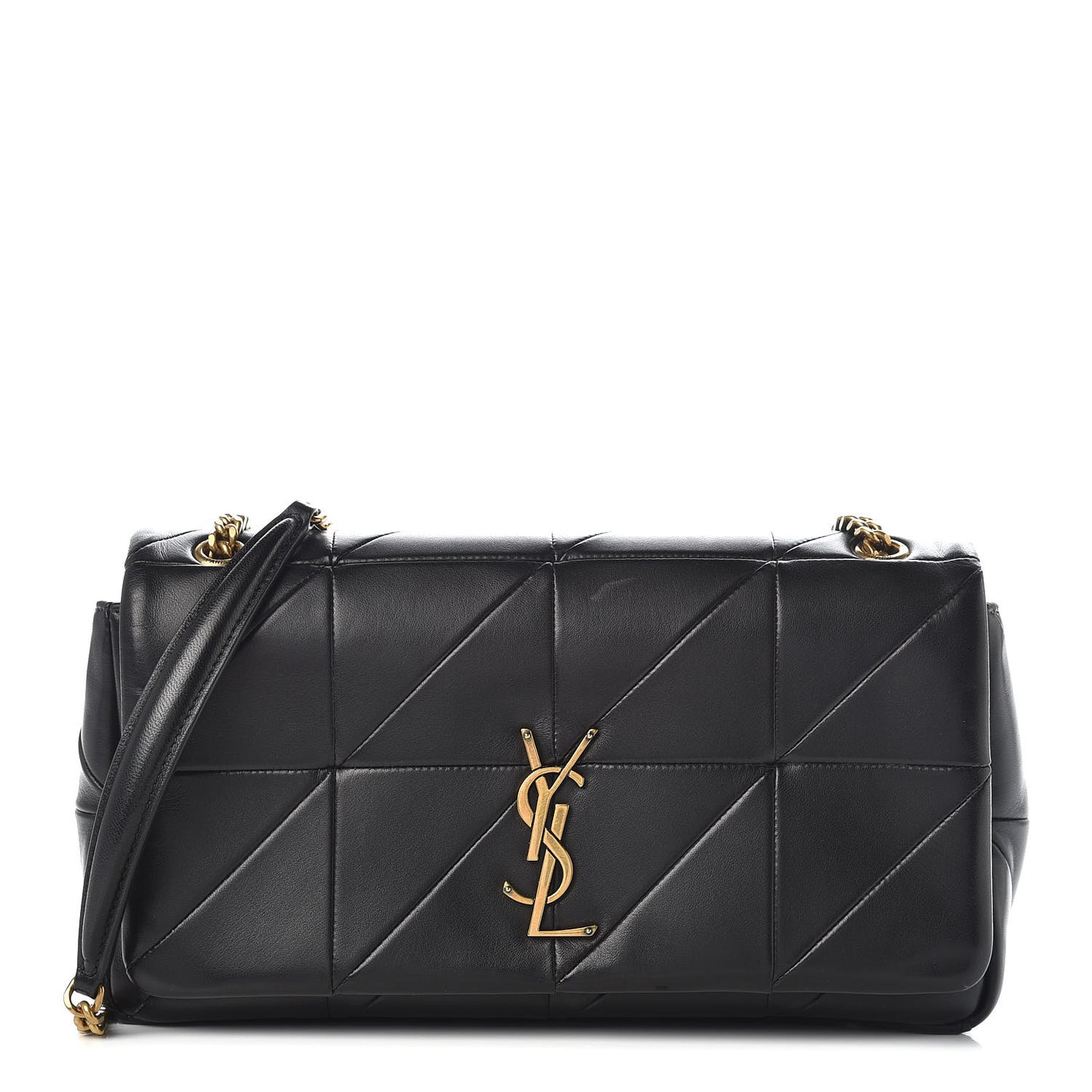 Lambskin Patchwork Monogram Medium Jamie Black
