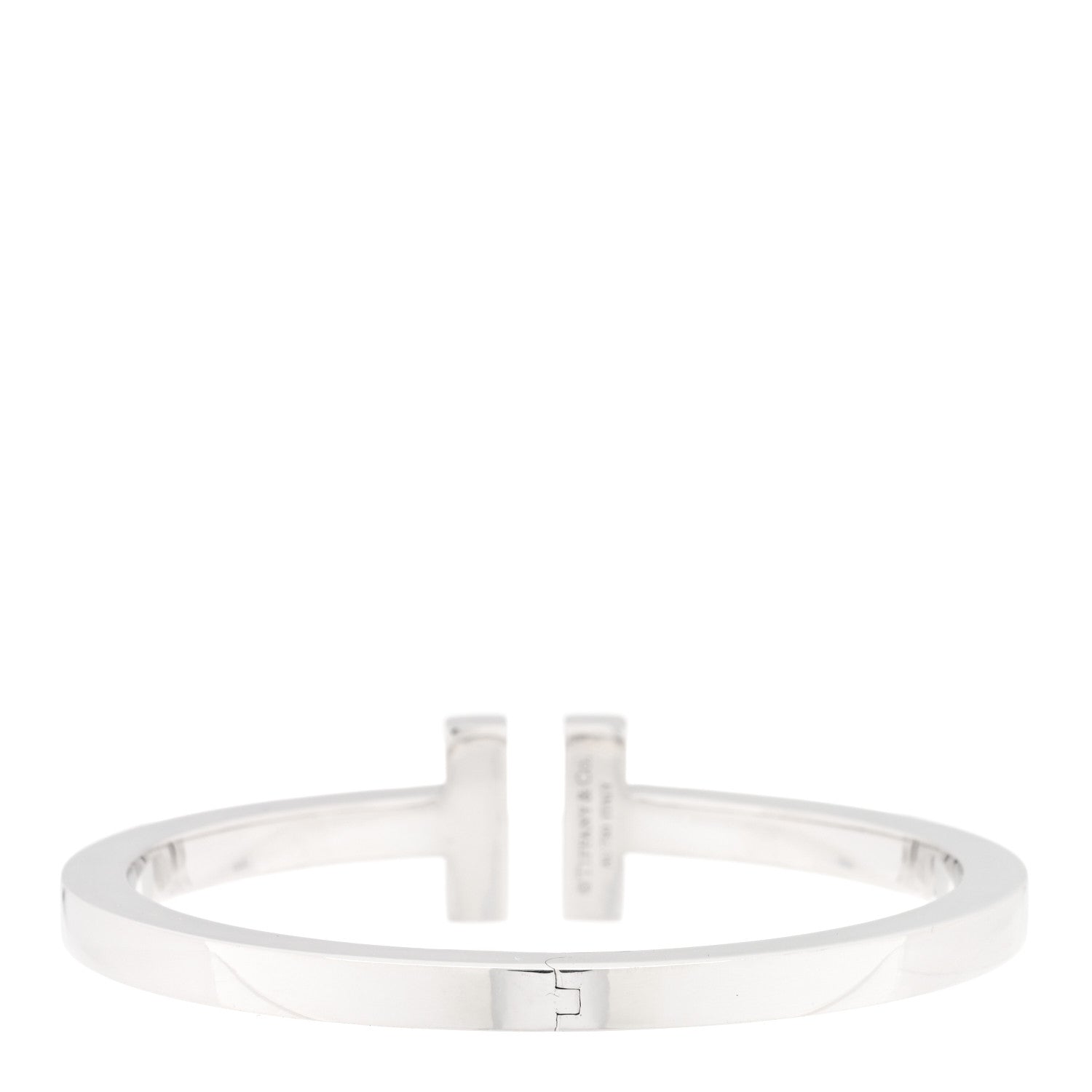 Tiffany 18K White Gold Diamond T Square Pave Bracelet 2 of 3