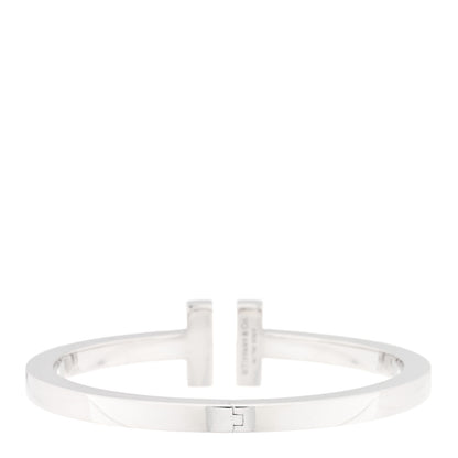 Tiffany 18K White Gold Diamond T Square Pave Bracelet 2 of 3