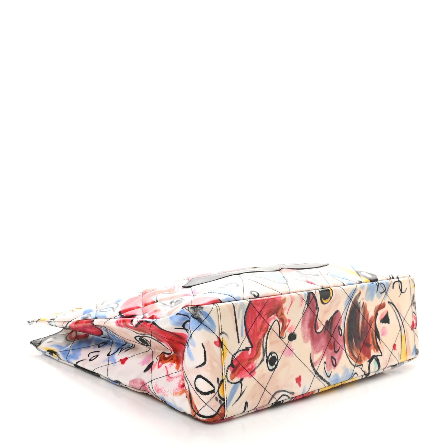 Coated Canvas XL Graffiti Tote Beige