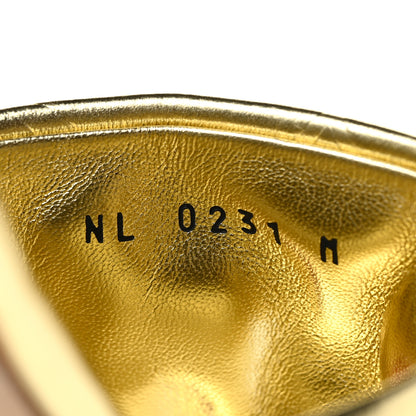 Louis Vuitton Metallic Lambskin Embossed Monogram Revival Flat Mules 37 Gold 10 of 10