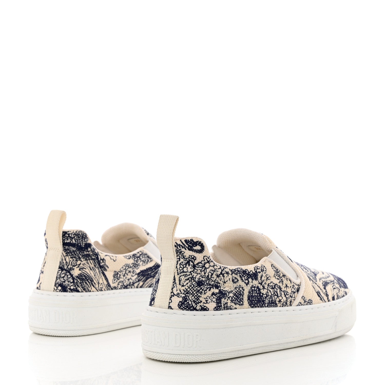 Christian Dior Dioriviera Toile De Jouy Womens Solar Slip On Sneakers 37.5 Blue 4 of 10