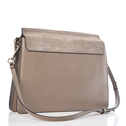 Chloe Calfskin Suede Medium Faye Shoulder Bag Motty Grey 3 of 14