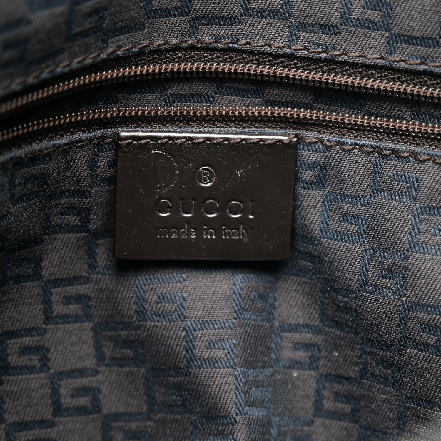 Gucci Denim Monogram Small Hobo Dark Brown 6 of 12