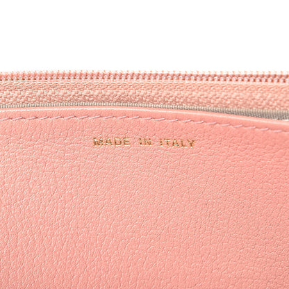 Chanel Goatskin Embossed Camellia Wallet On Chain WOC Light Pink 7 of 21