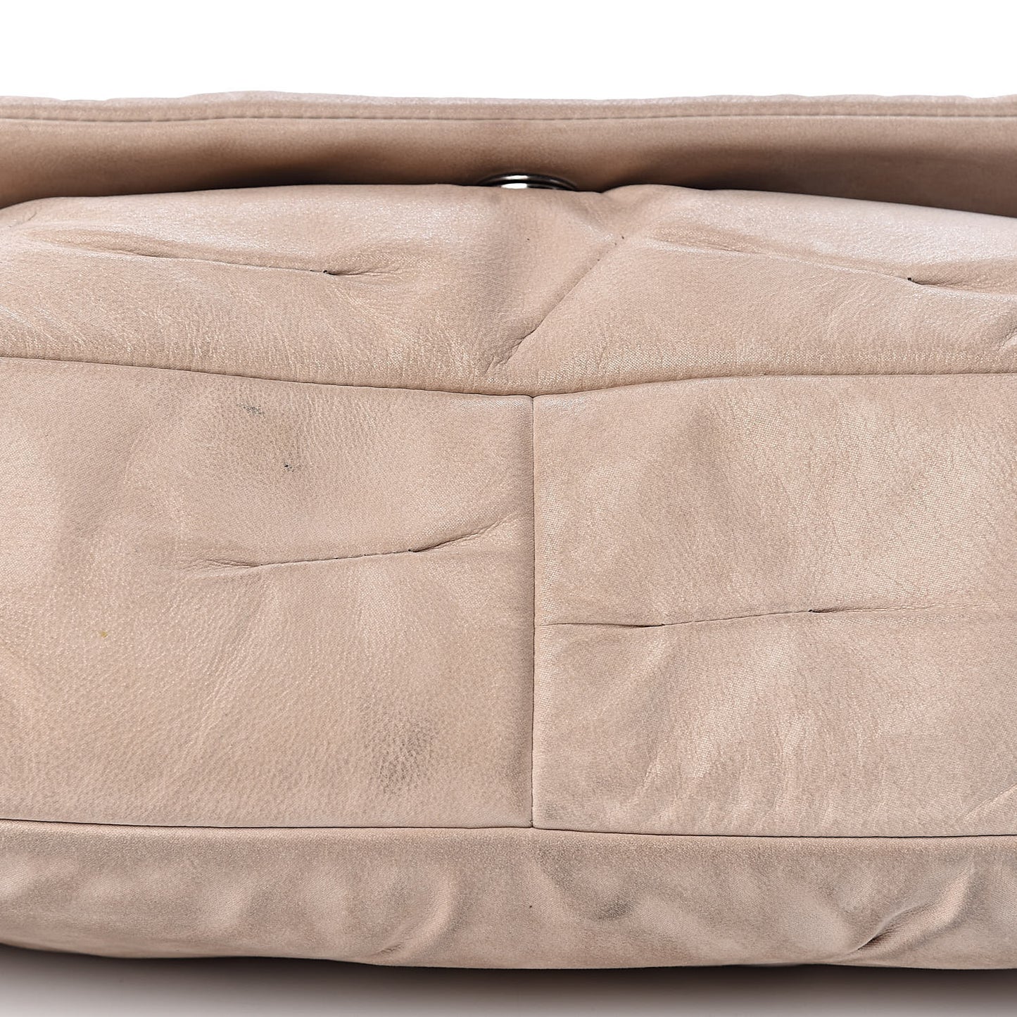 Iridescent Calfskin Glint Flap Beige