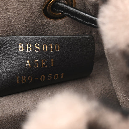 Fendi Shearling F is Fendi Macro FF 1974 Diagonal Mini Mon Tresor Bucket Bag Dove Black 7 of 10