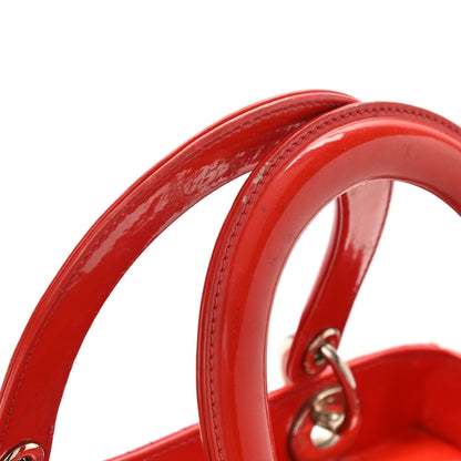 Christian Dior Patent Cannage Medium Lady Dior Red 10 of 12