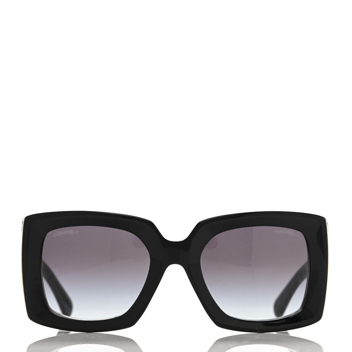 Chanel Acetate Rectangle Sunglasses 5435 Black 2 of 8
