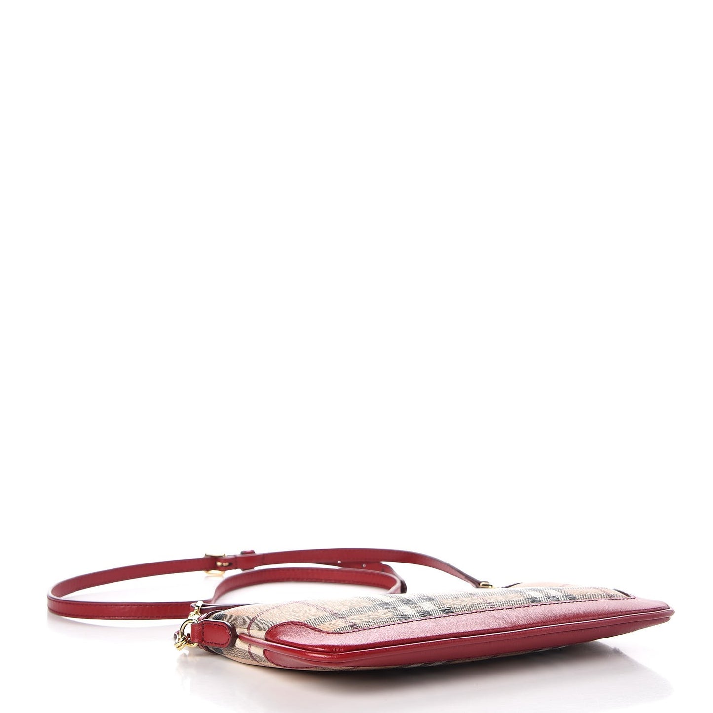 Haymarket Check Small Peyton Crossbody Clutch Bag Military Red