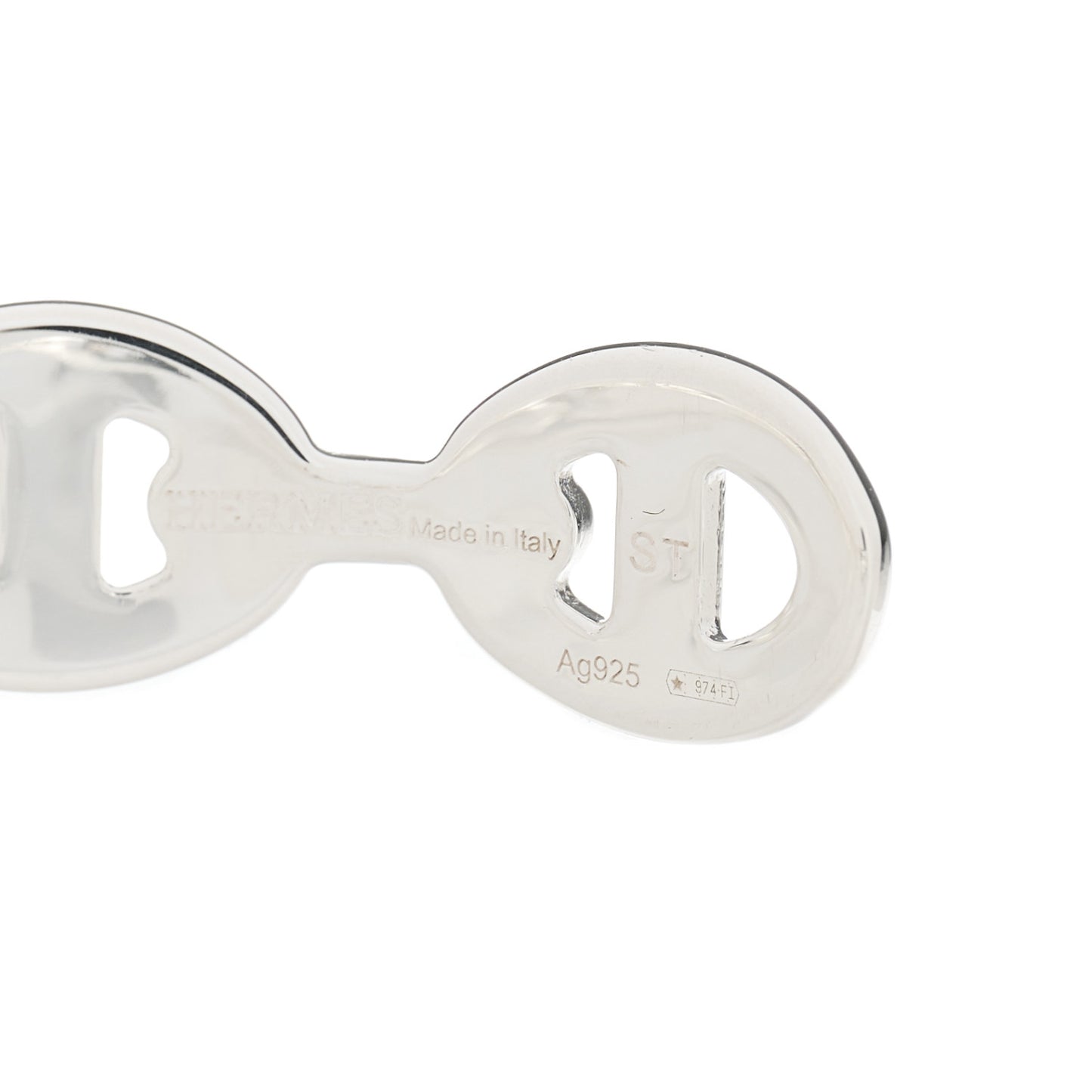 Sterling Silver MM Chaine d'Ancre Enchainee Cuff Bracelet ST
