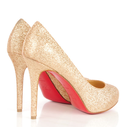 Christian Louboutin Glitter New Declic 120 Pumps 38 Gold 4 of 7